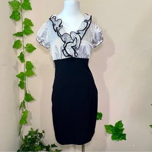 IZ Byer Y2K Vintage Polkadot Ruffle Dress